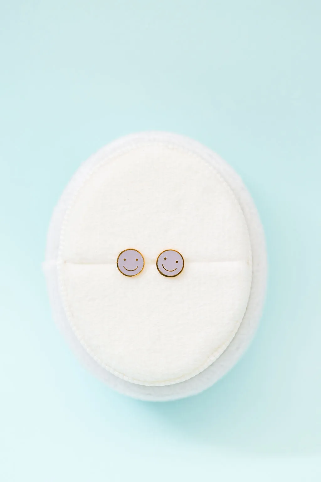 Lavender Smiley Stud Earrings