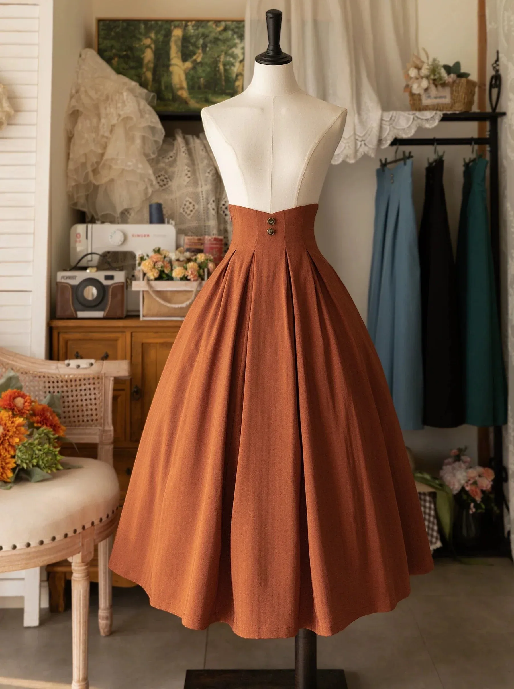 Lolita Waist Retro Skirt Balloon Slim