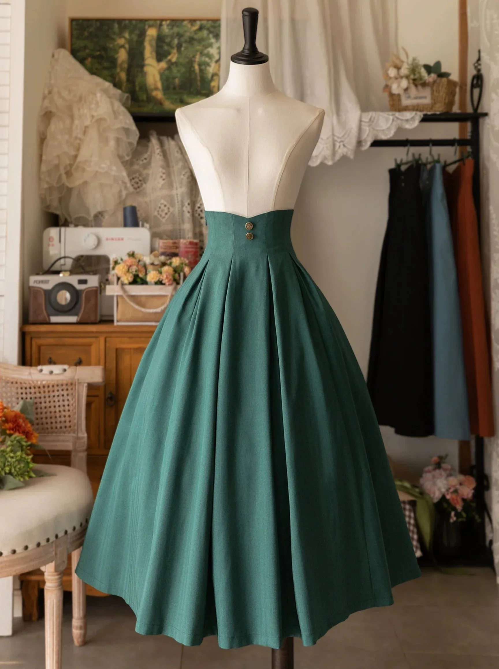 Lolita Waist Retro Skirt Balloon Slim