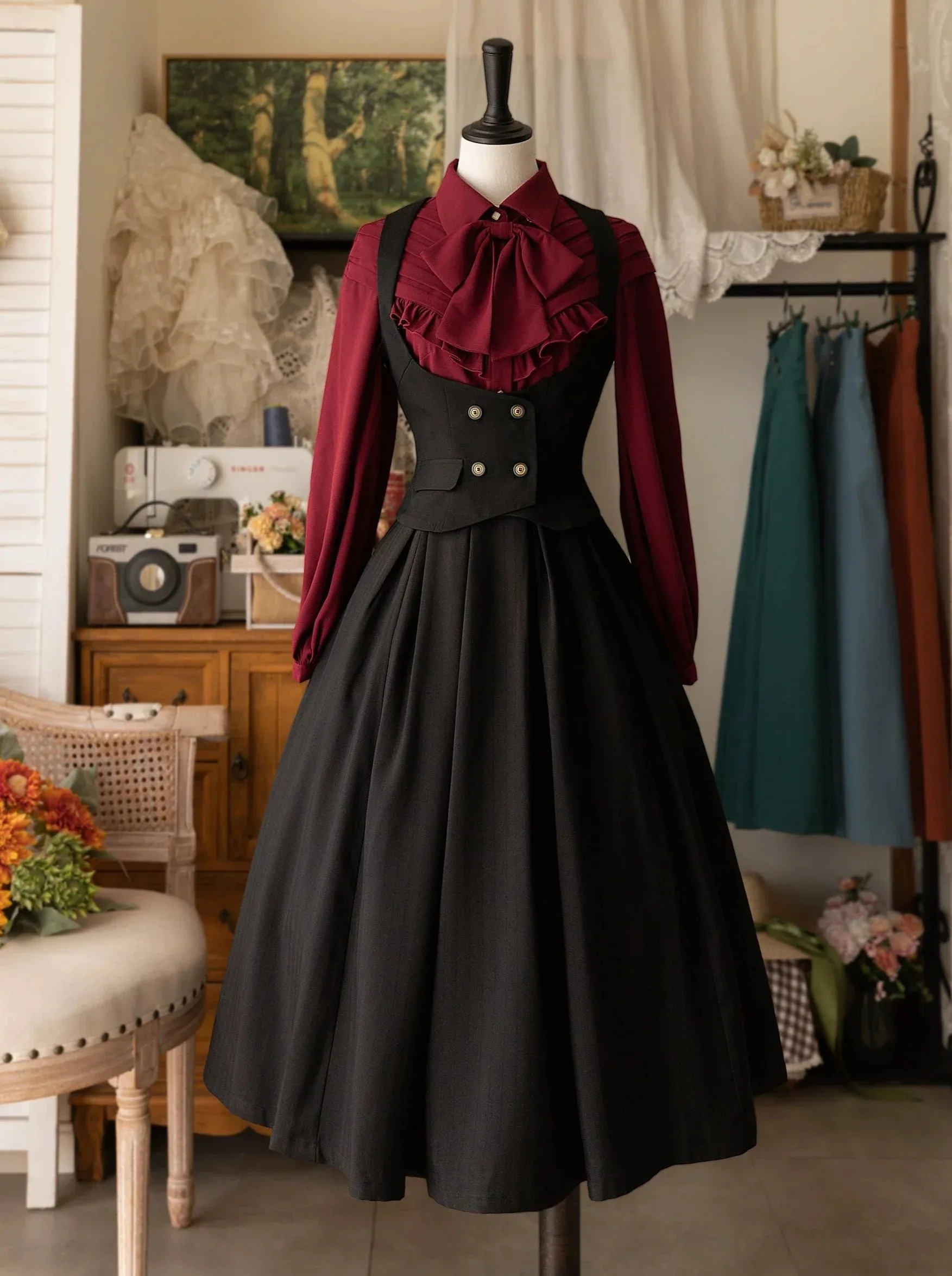 Lolita Waist Retro Skirt Balloon Slim