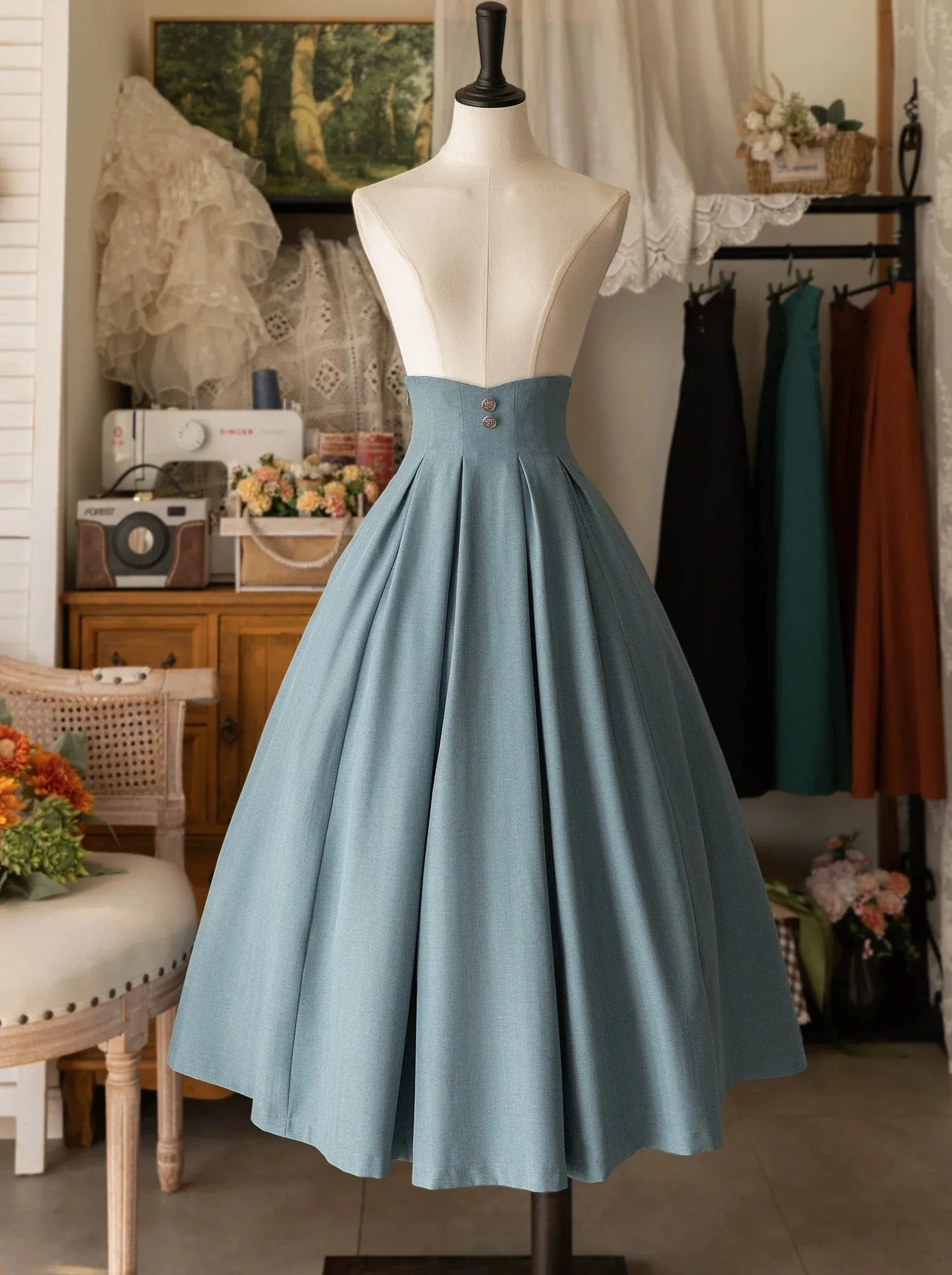 Lolita Waist Retro Skirt Balloon Slim