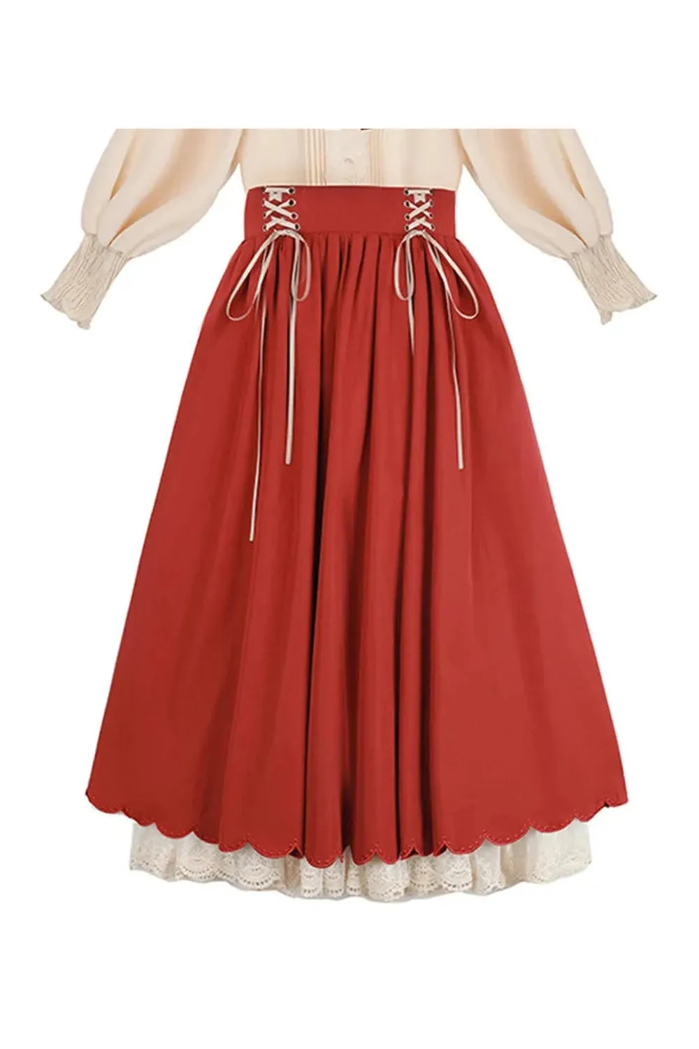 Mauve Mystique Lace-Trimmed Skirt