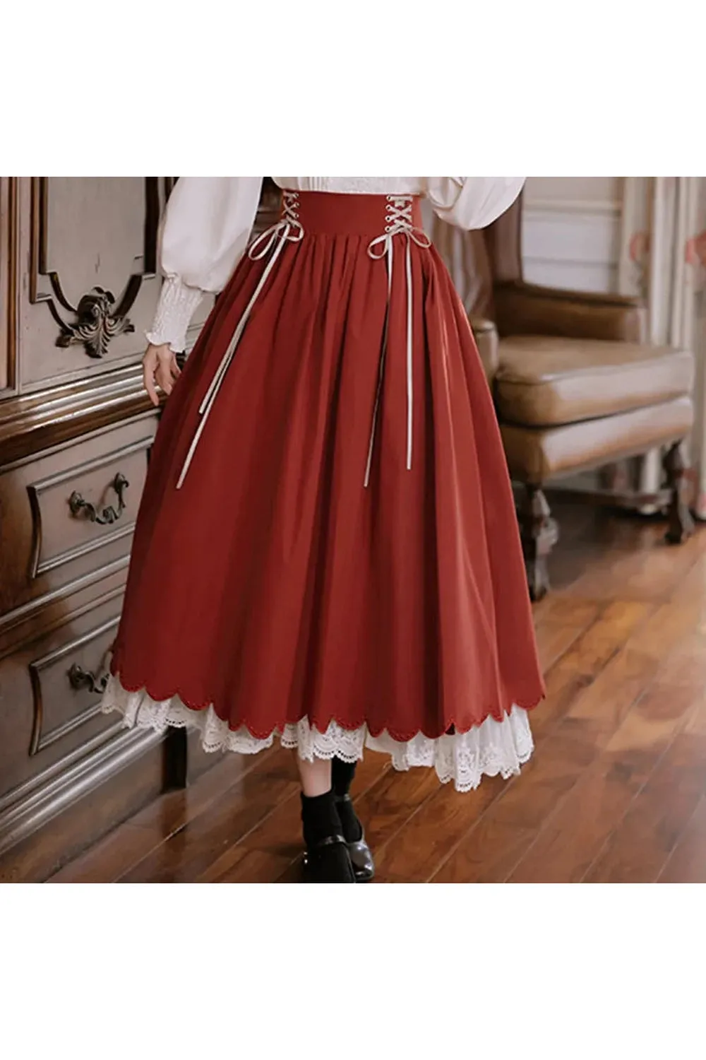 Mauve Mystique Lace-Trimmed Skirt