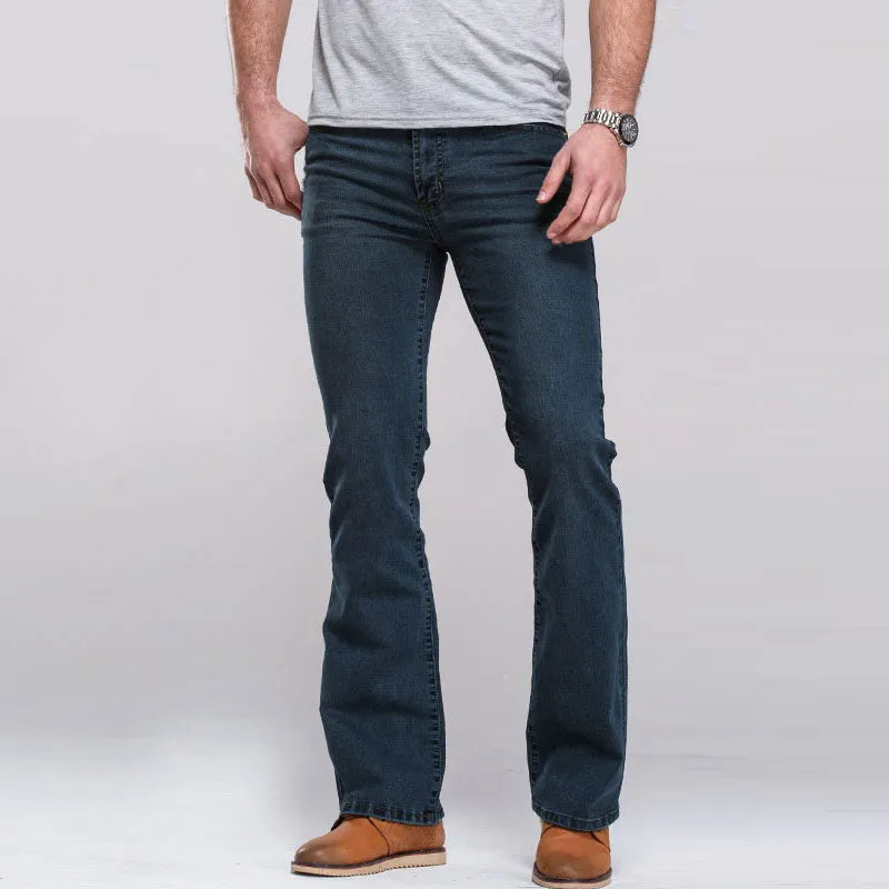 Men's Casual Jeans Micro-elastic Classic Washed Slim Fit Micro Horn