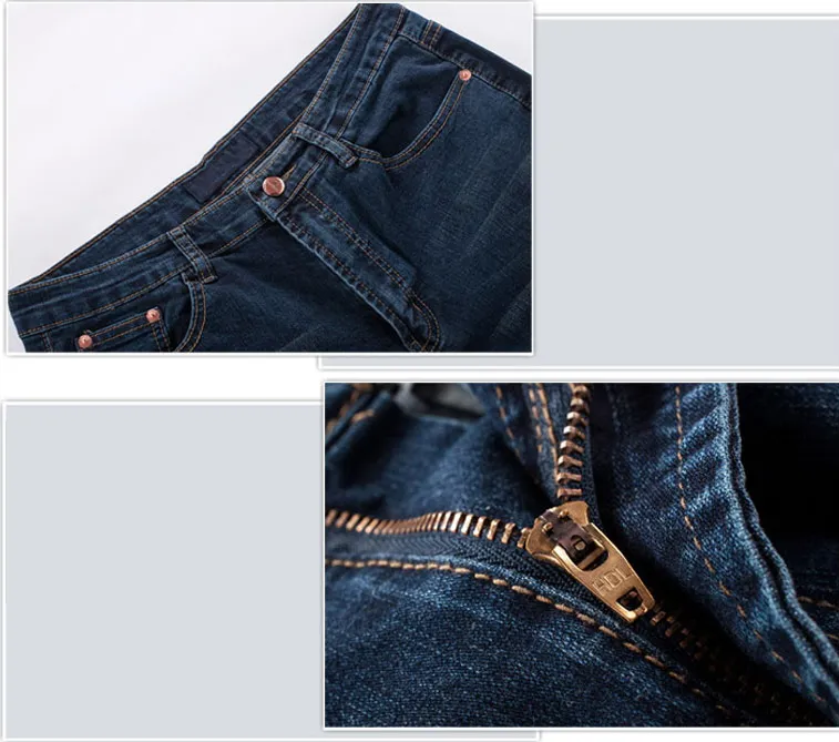 Men's Casual Jeans Micro-elastic Classic Washed Slim Fit Micro Horn