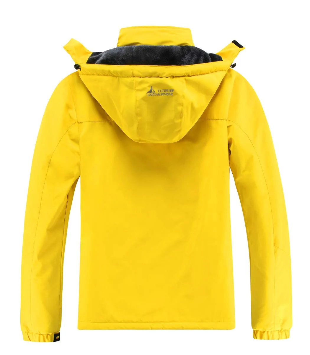 MOERDENG Women's Waterproof Ski Jacket Warm Winter Snow Coat Mountain Windbreaker Hooded Raincoat Jacket