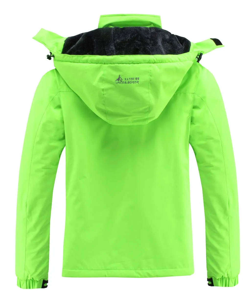MOERDENG Women's Waterproof Ski Jacket Warm Winter Snow Coat Mountain Windbreaker Hooded Raincoat Jacket