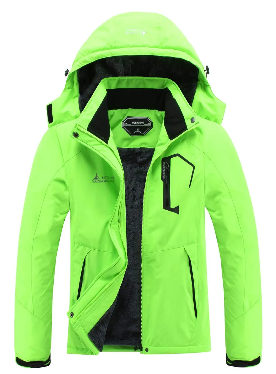 MOERDENG Women's Waterproof Ski Jacket Warm Winter Snow Coat Mountain Windbreaker Hooded Raincoat Jacket