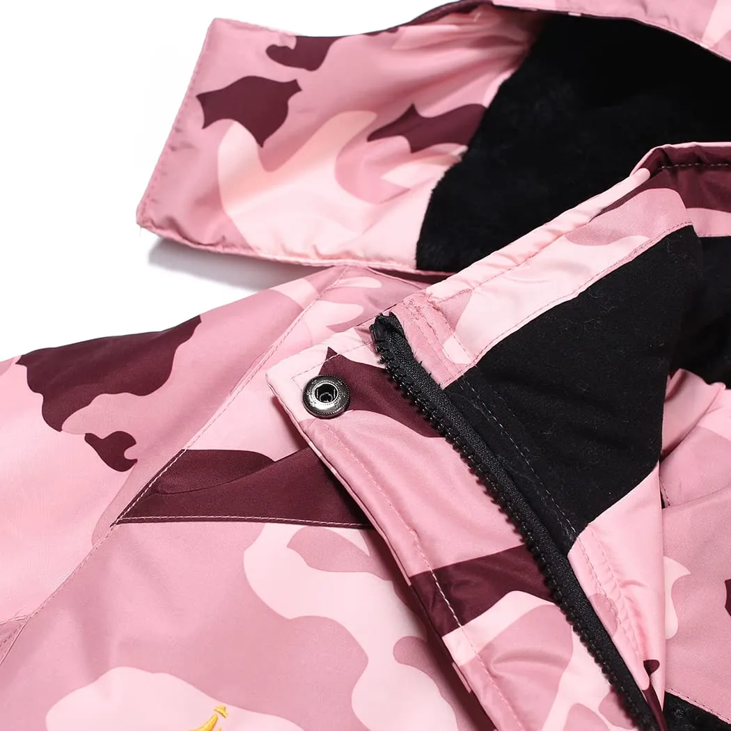 MOERDENG Women's Waterproof Ski Jacket Warm Winter Snow Coat Mountain Windbreaker Hooded Raincoat Jacket