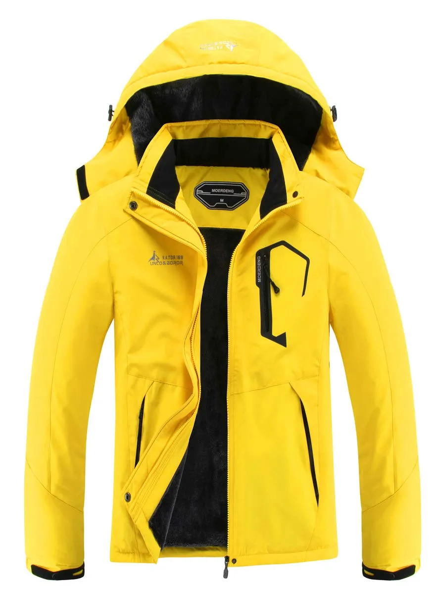 MOERDENG Women's Waterproof Ski Jacket Warm Winter Snow Coat Mountain Windbreaker Hooded Raincoat Jacket
