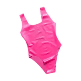 MONNIK Latex Suit Tight High Leg Body and Fingerless gloves Lingerie Two piece Set underwear vest corset