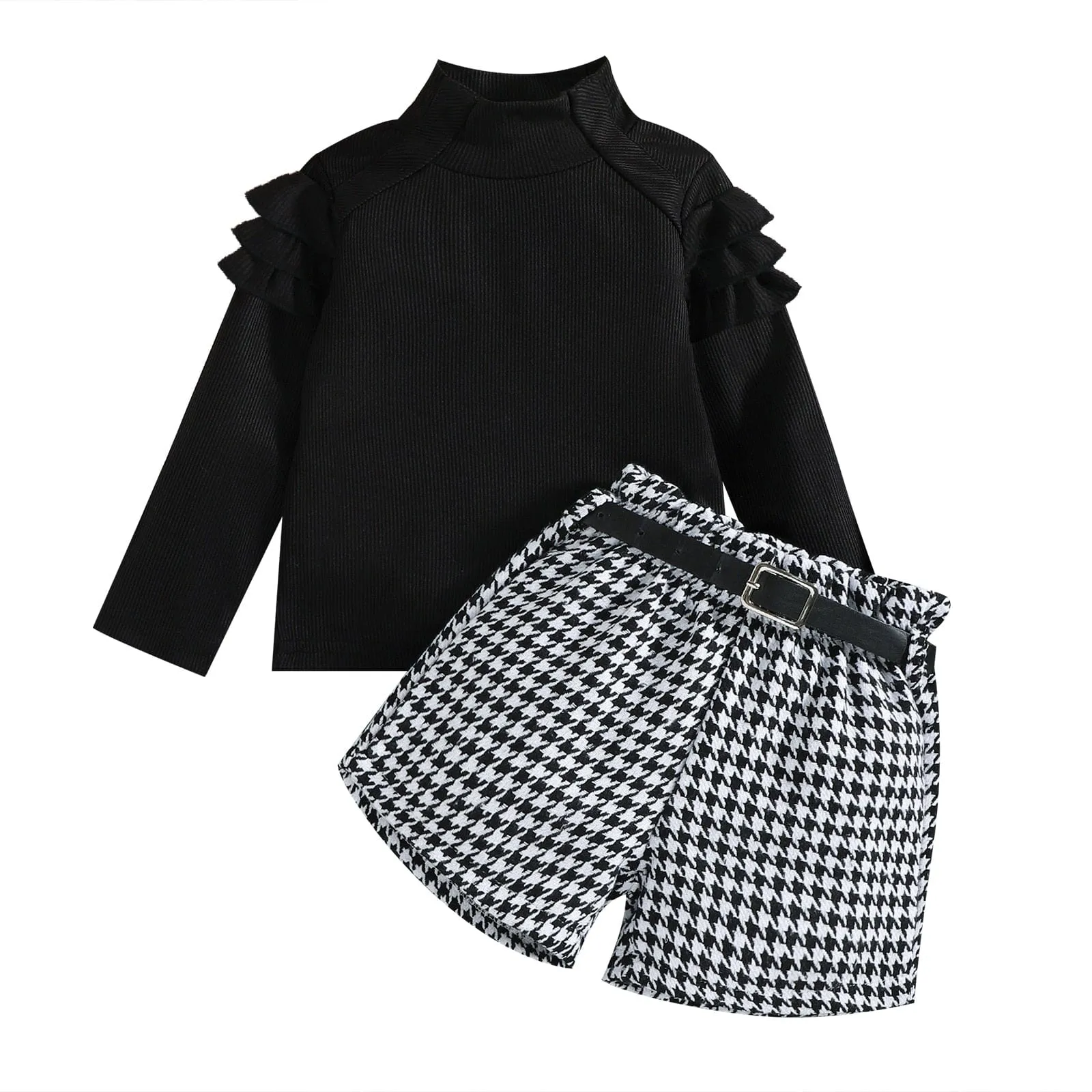 "Brooklynn" Fall Houndstooth Shorts Set