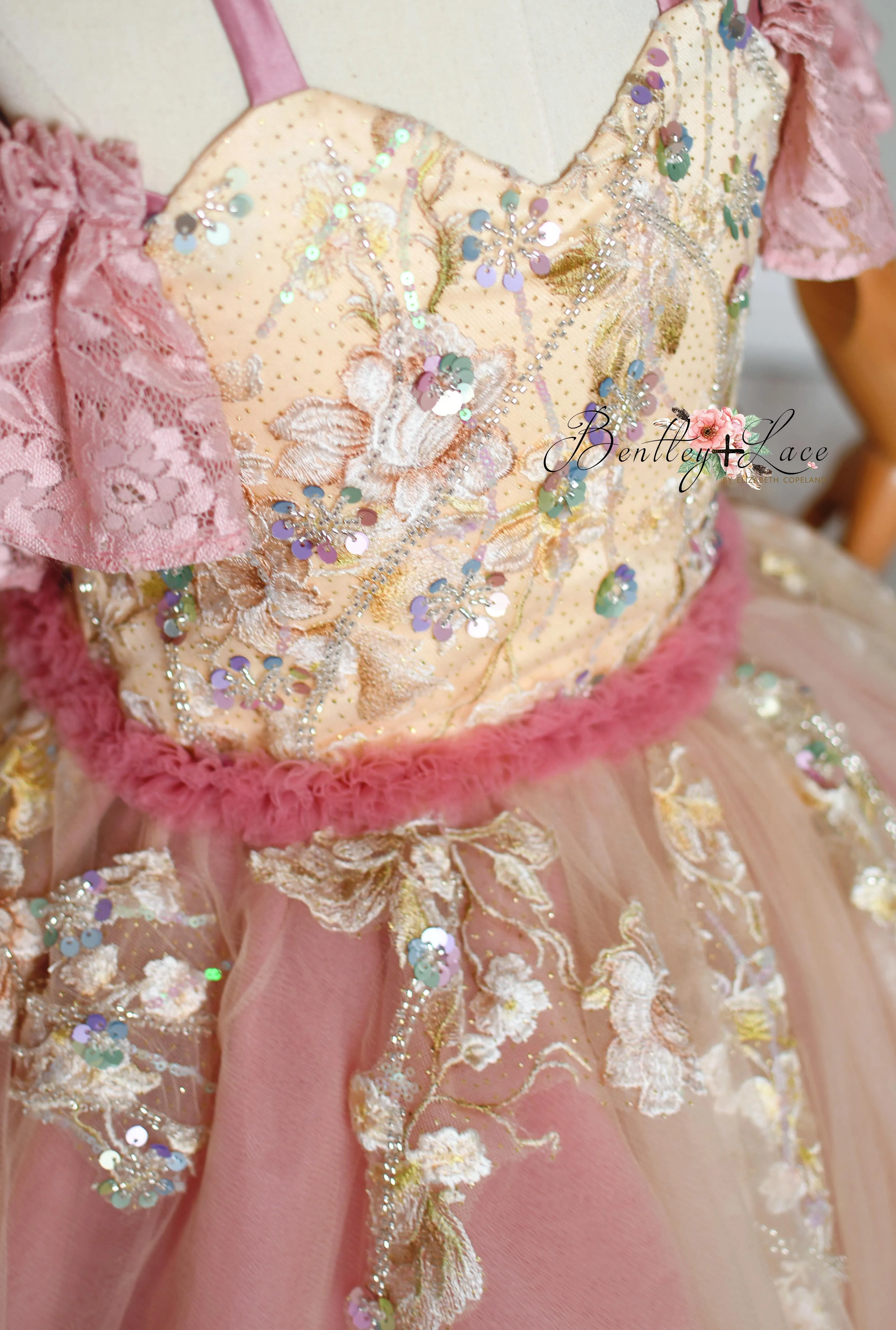 "Sunshine Serenade" Couture Floor length gown (6 Year - Petite 8 Year)