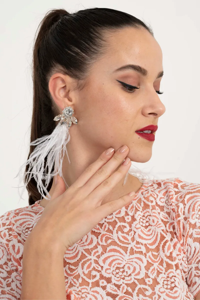 Seraphine White Tango Earrings