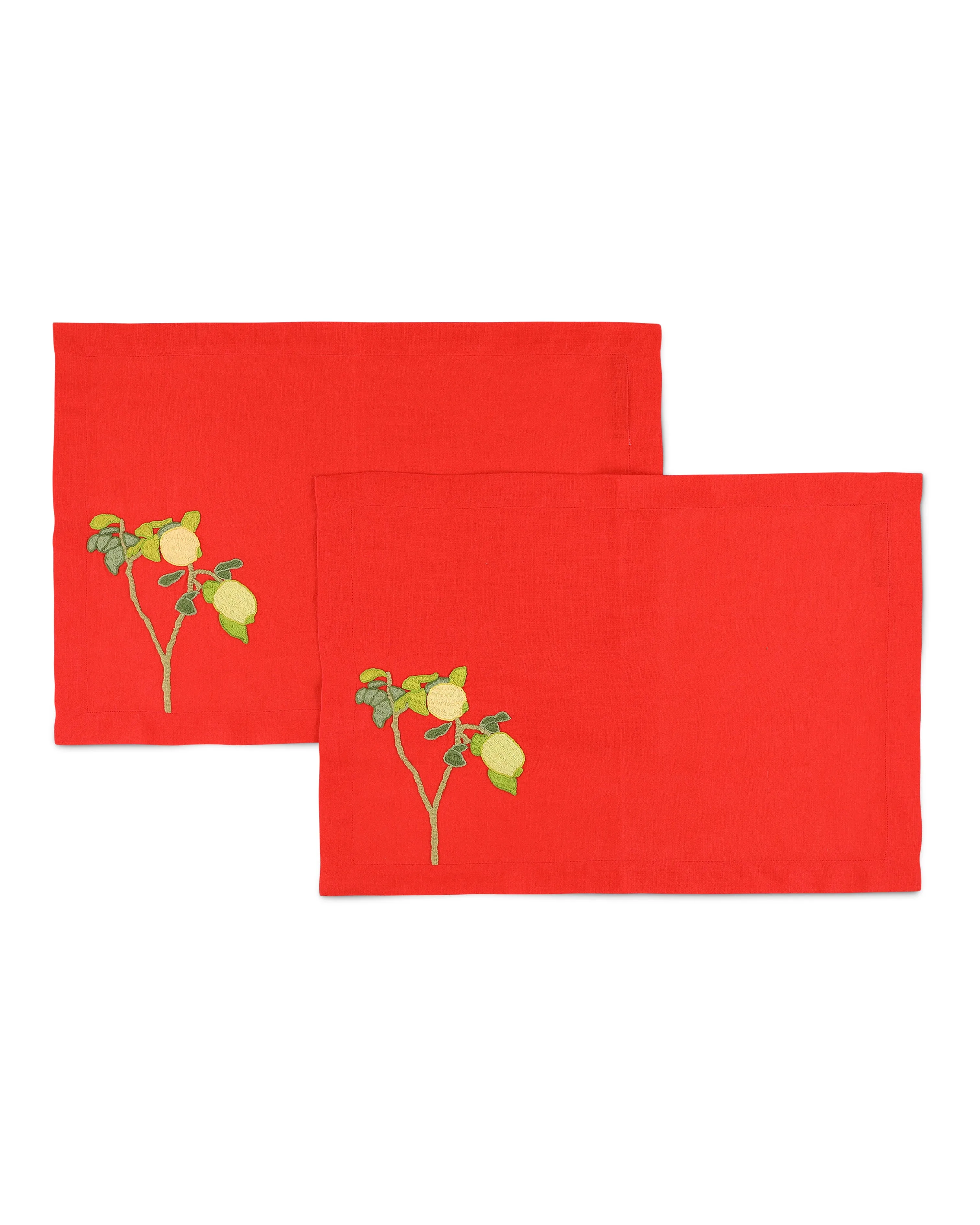 Set of 2 Hand-Embroidered Placemats