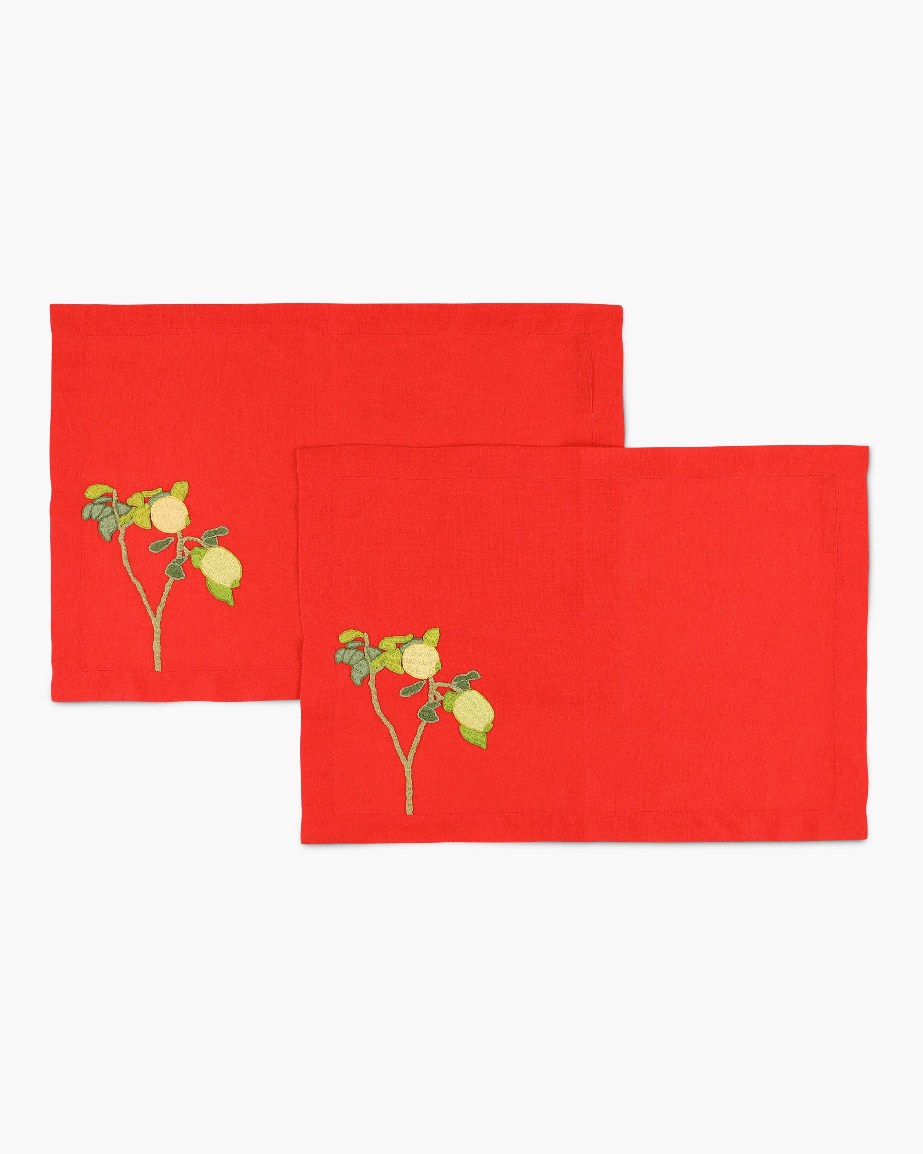 Set of 2 Hand-Embroidered Placemats