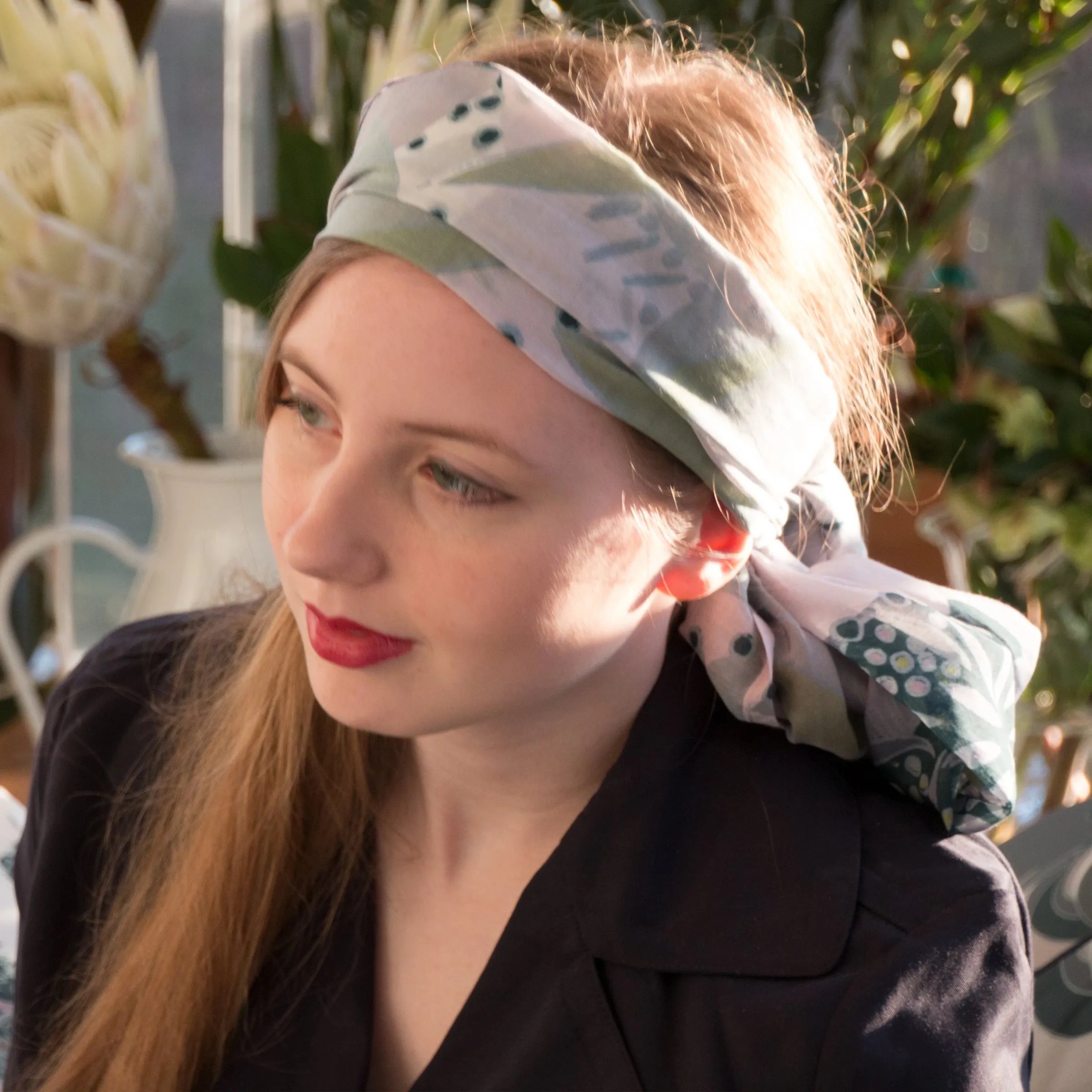 Sheer Scarf, "Camille Big Flower"