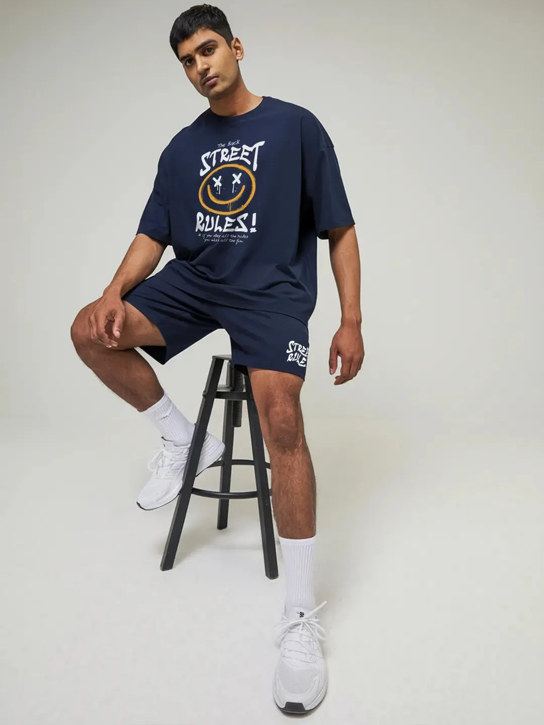 Street Rules Cotton Mens T Shirt and Shorts Combo Set