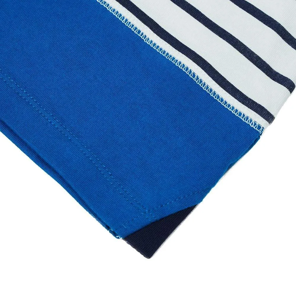 Summer Vacation Beach Stripes Design Matching Dog & Kid T-shirt, Blue