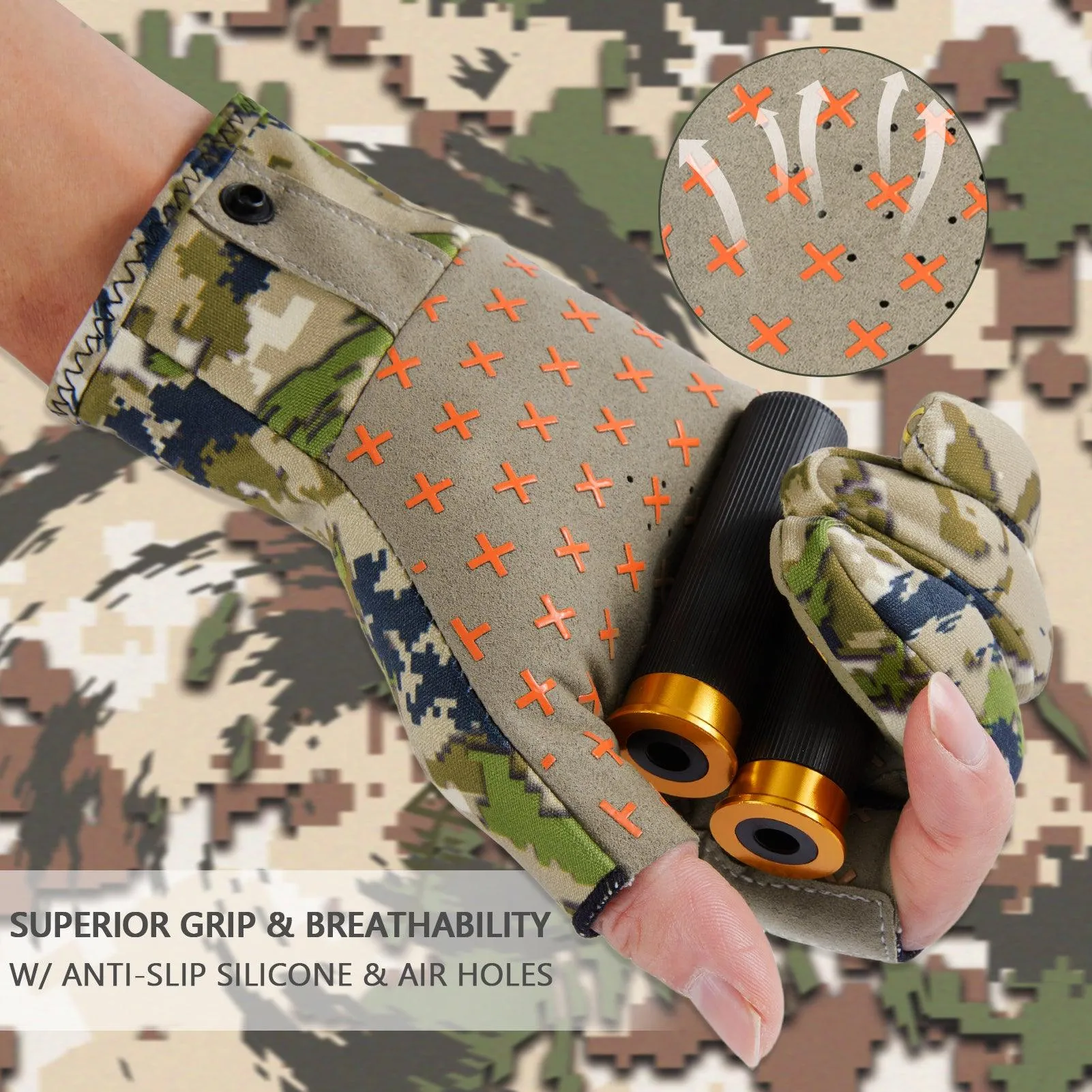 Unisex Fingerless Fleece Liner Hunting Gloves HG06