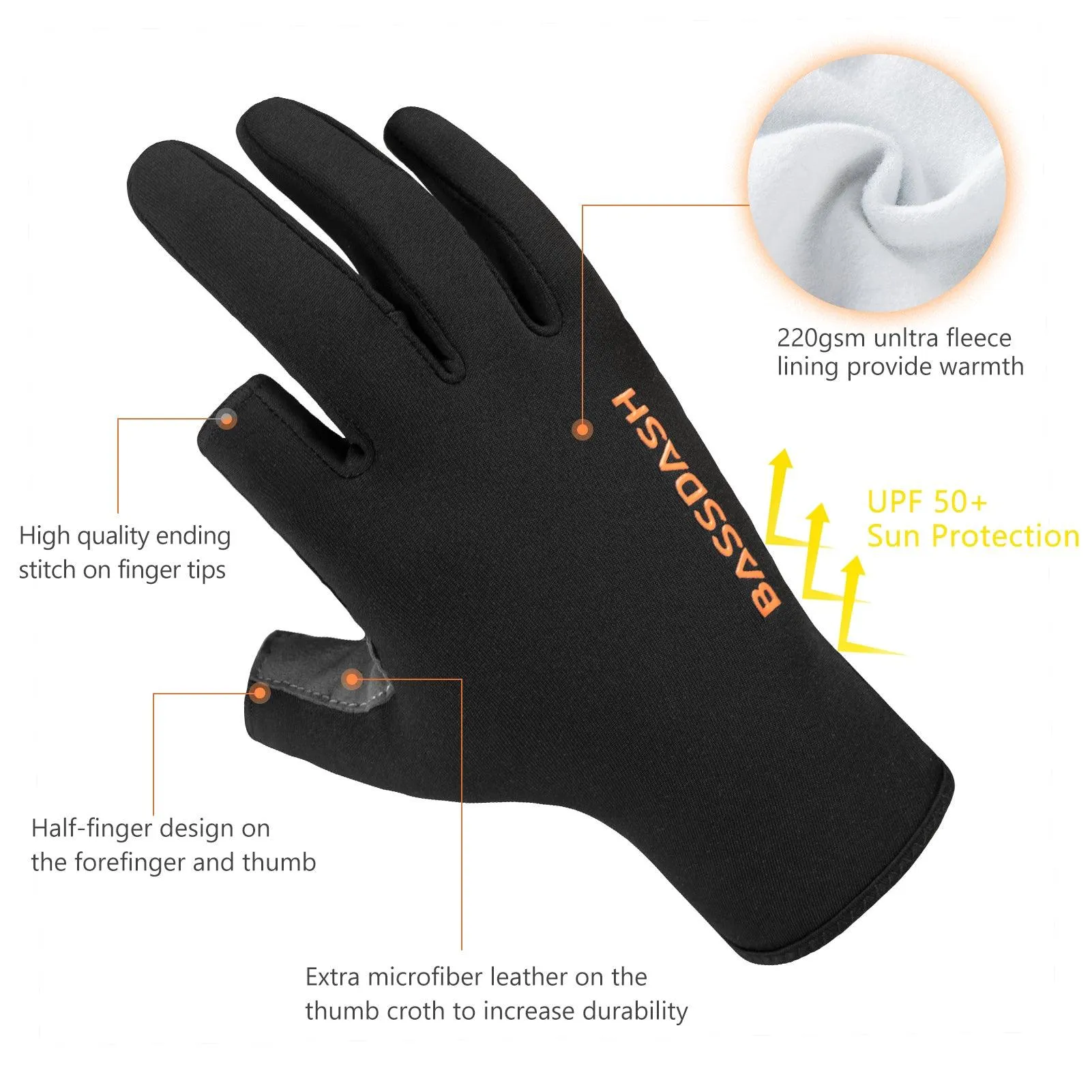 Unisex Fingerless Fleece Liner Hunting Gloves HG06
