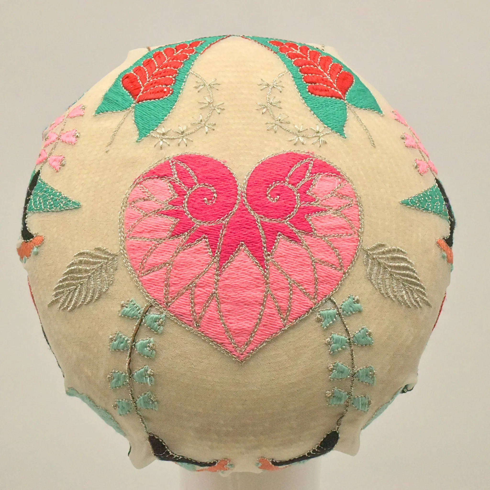 Wedding Summer Hat with Embroidered Chiffon