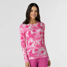 Women's All-over Print Silky Tee - Heart Ties Pink