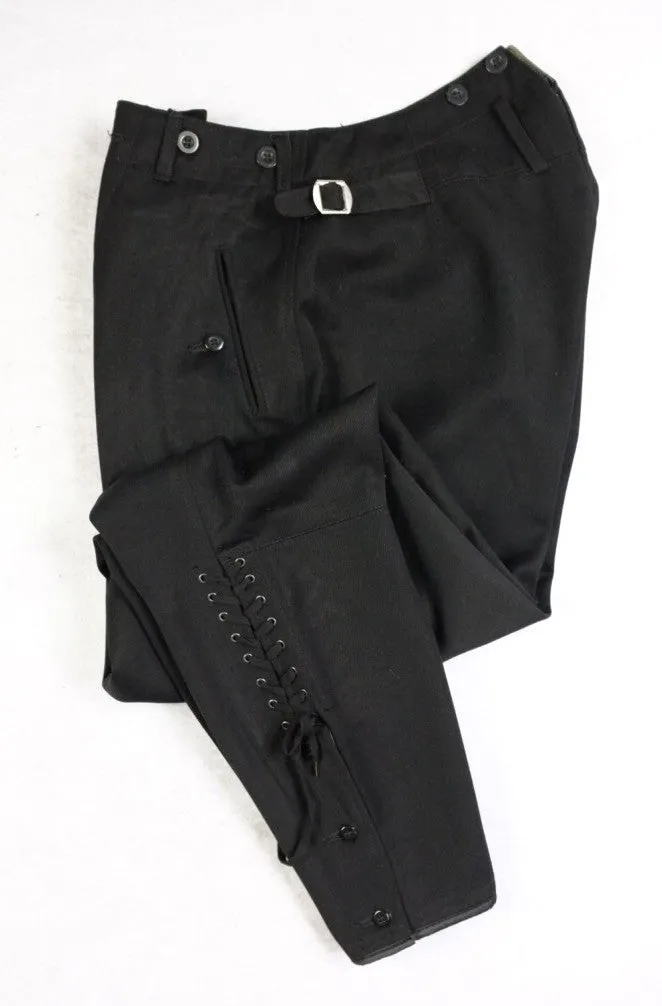 WW2 German Elite M32 Black Gabardine Breeches Dress Pants