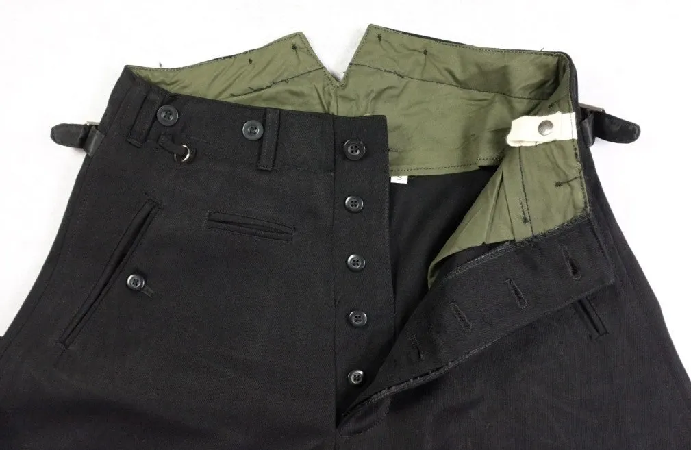 WW2 German Elite M32 Black Gabardine Breeches Dress Pants