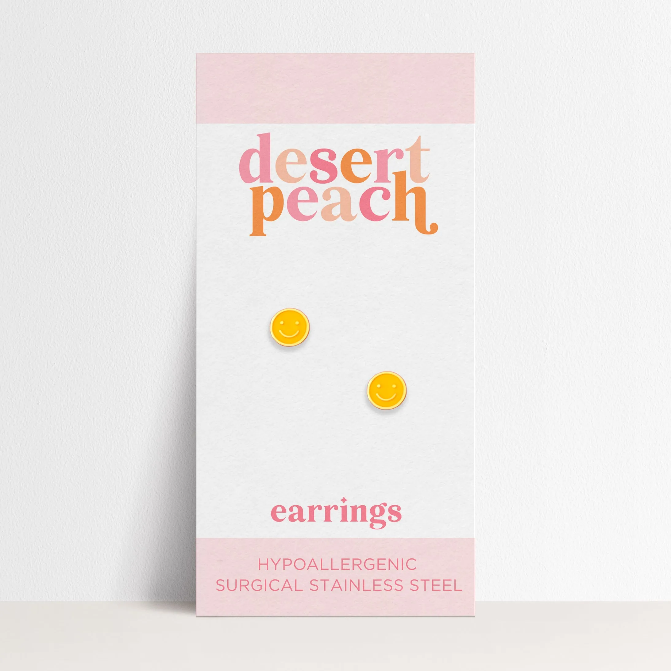Yellow Smiley Stud Earrings